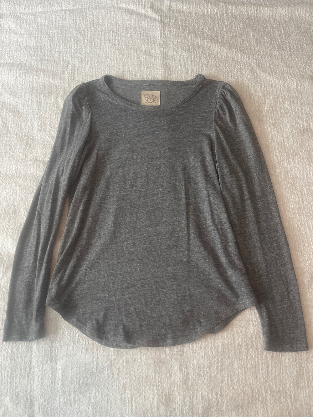 Chaser Heather Gray Long Sleeve Scoop Neck Top